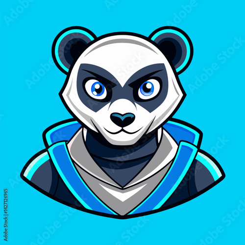 Panda in a cool style: A stylized illustration of a panda, exuding a cool, confident aura in a vibrant visual. This image would work great for gaming, esports, logo