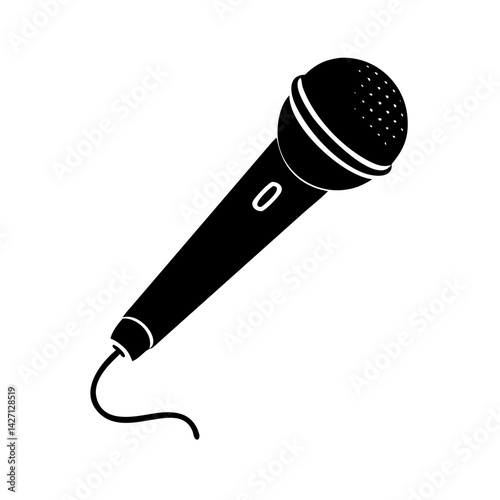 karaoke microphone icon, karaoke microphone silhouette vector illustration-simple silhouette illustration of karaoke microphone,karaoke microphone vector