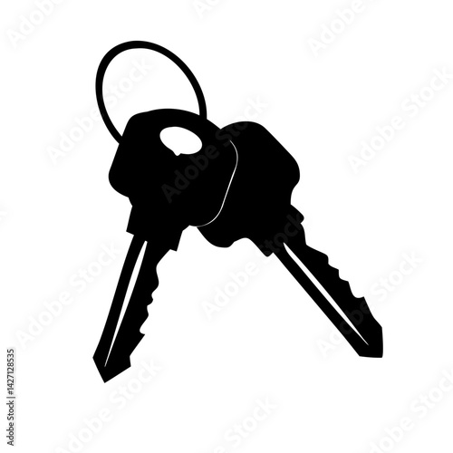 keys icon, keys silhouette vector illustration-simple silhouette illustration of keys,keys vector