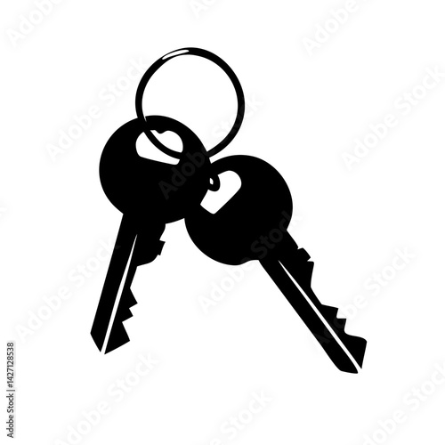 keys icon, keys silhouette vector illustration-simple silhouette illustration of keys,keys vector