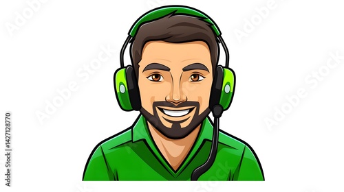 Call Center Manager Calendar Day Icon: Professional Vector EPS Illustration