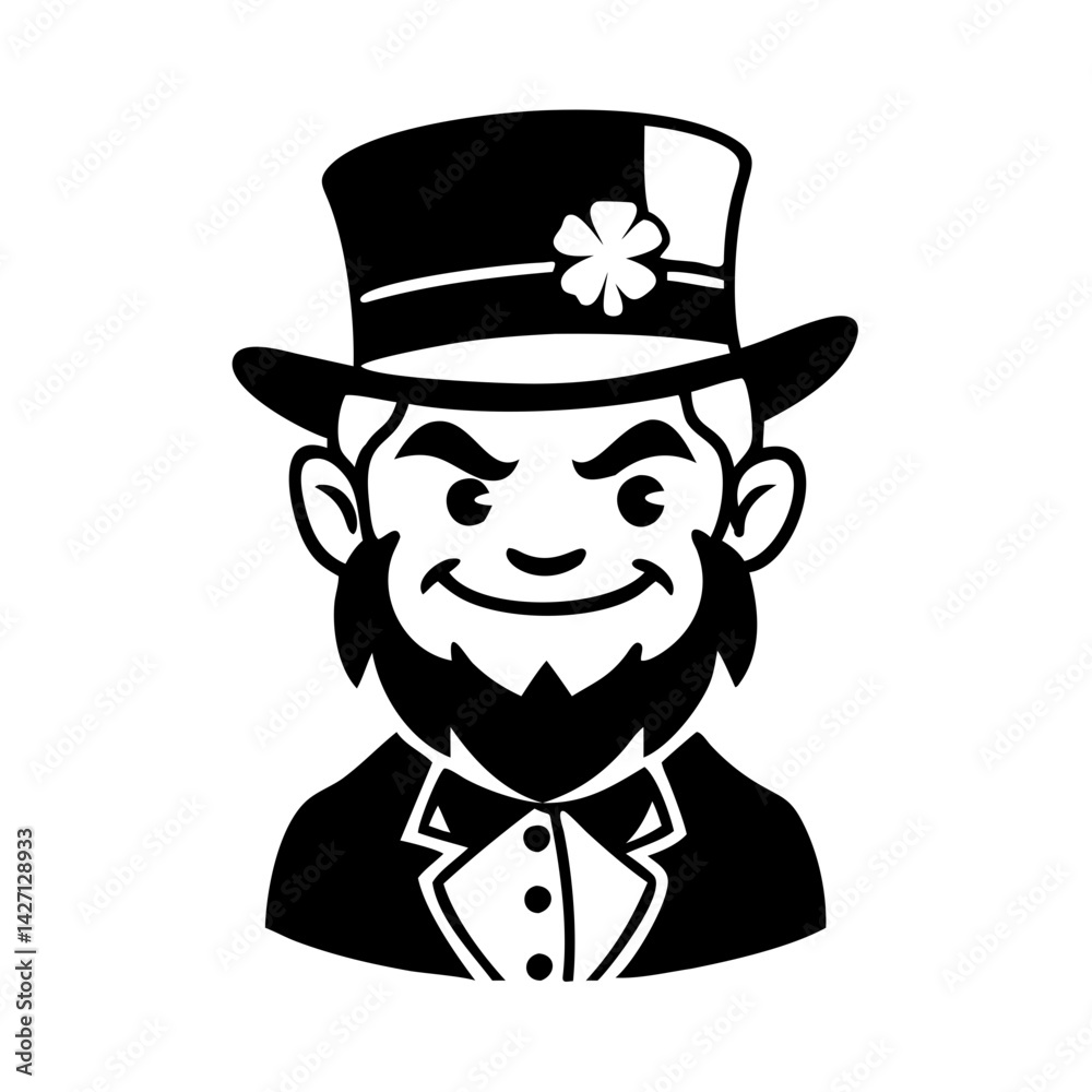Fototapeta premium leprechaun icon, leprechaun silhouette vector illustration-simple silhouette illustration of leprechaun,leprechaun vector