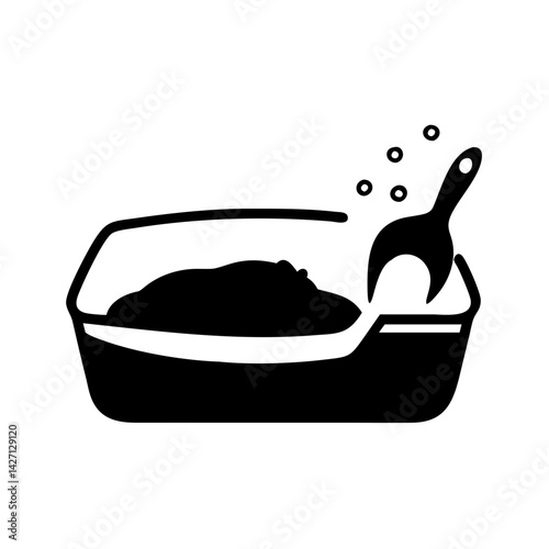 litter box icon, litter box silhouette vector illustration-simple silhouette illustration of litter box,litter box vector
