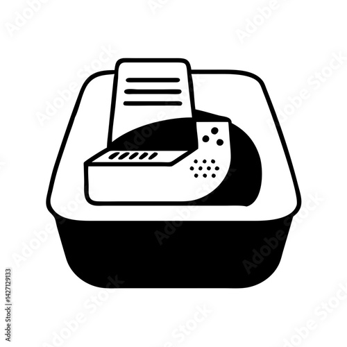 litter box icon, litter box silhouette vector illustration-simple silhouette illustration of litter box,litter box vector