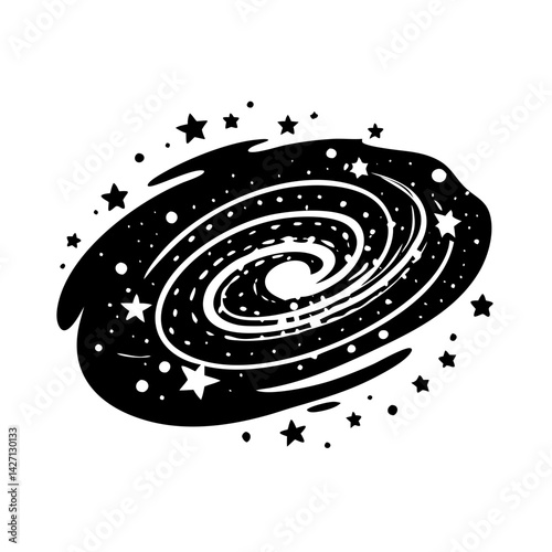 milky way icon, milky way silhouette vector illustration-simple silhouette illustration of milky way,milky way vector