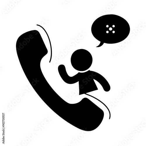 missed call icon, missed call silhouette vector illustration-simple silhouette illustration of missed call,missed call vector