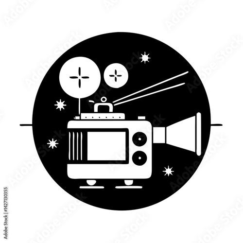 movie projector icon, movie projector silhouette vector illustration-simple silhouette illustration of movie projector,movie projector vector