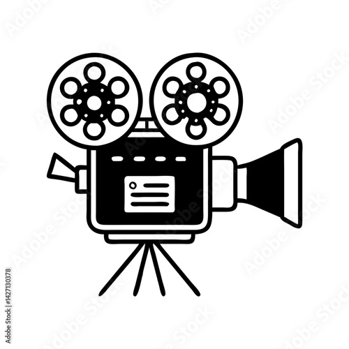 movie projector icon, movie projector silhouette vector illustration-simple silhouette illustration of movie projector,movie projector vector