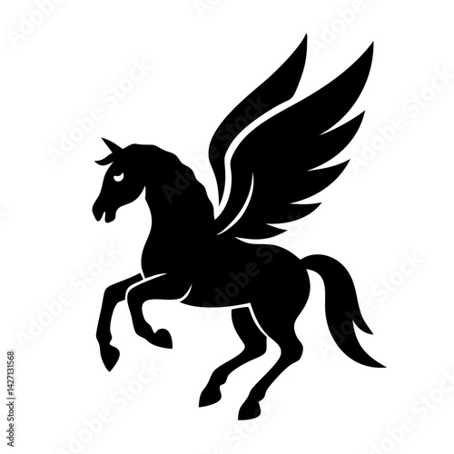 pegasus icon, pegasus silhouette vector illustration-simple silhouette illustration of pegasus,pegasus vector