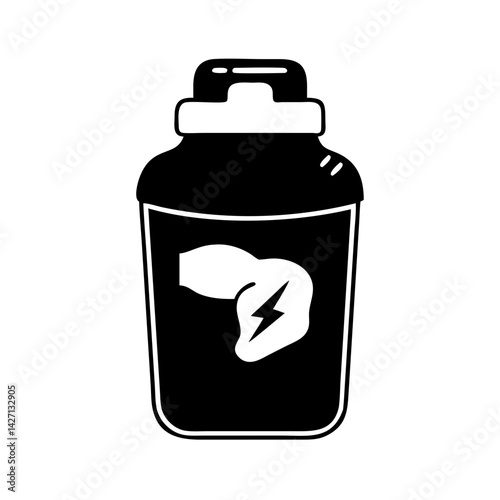 protein shake icon, protein shake silhouette vector illustration-simple silhouette illustration of protein shake,protein shake vector