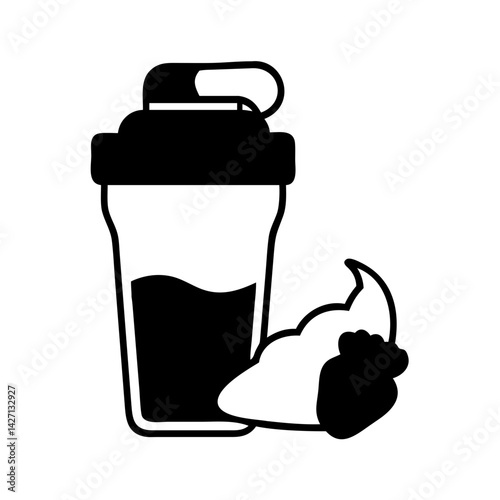 protein shake icon, protein shake silhouette vector illustration-simple silhouette illustration of protein shake,protein shake vector