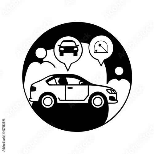 rideshare icon, rideshare silhouette vector illustration-simple silhouette illustration of rideshare,rideshare vector