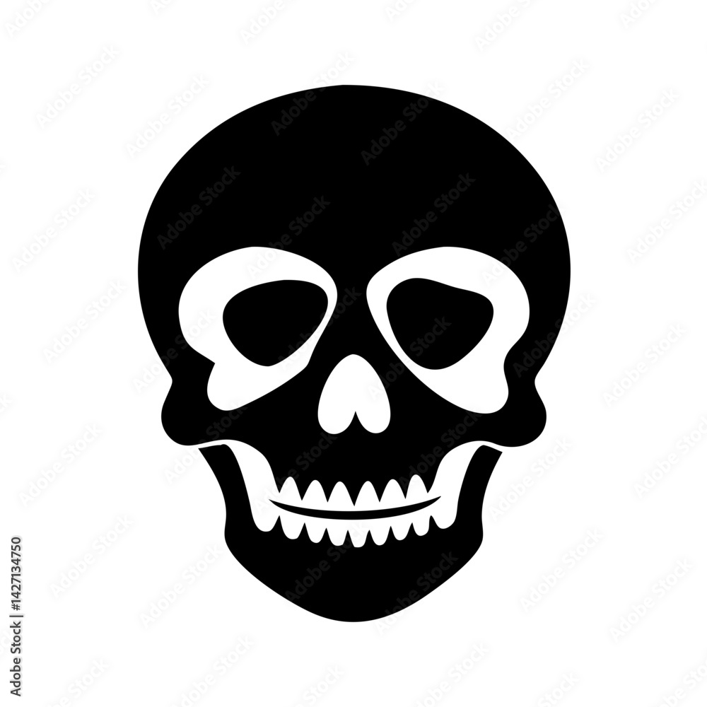 skull icon, skull silhouette vector illustration-simple silhouette illustration of skull,skull vector