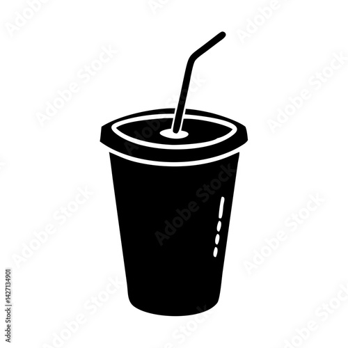 soda cup icon, soda cup silhouette vector illustration-simple silhouette illustration of soda cup,soda cup vector