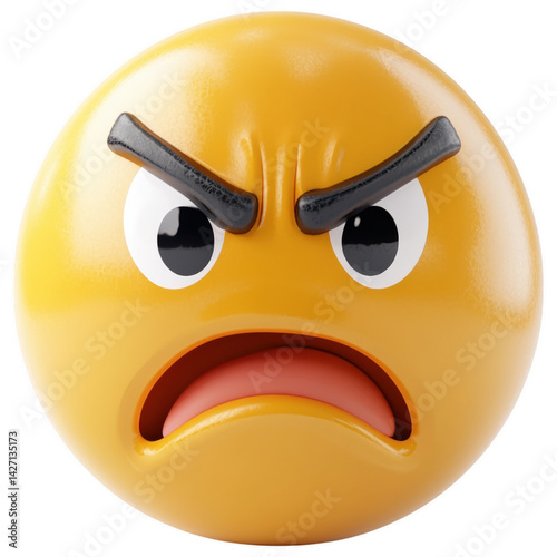 Rage Emoji Expression: This dynamic illustration of an emoji perfectly encapsulates the emotion of fury, frustration, and intense irritation.
