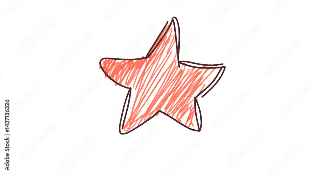 Star rough scribble drawing on white background Star rough scribble drawing on white background