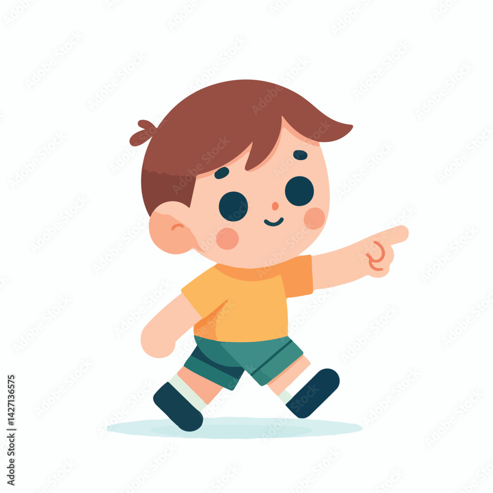 vector of little boy pointing vector of little boy pointing