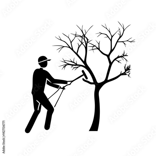 tree pruner icon, tree pruner silhouette vector illustration-simple silhouette illustration of tree pruner,tree pruner vector