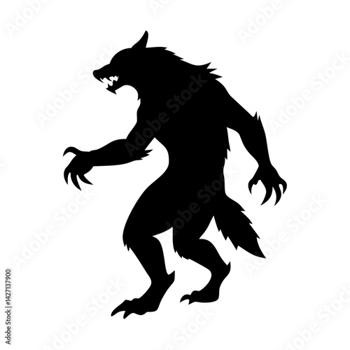 werewolf icon, werewolf silhouette vector illustration-simple silhouette illustration of werewolf,werewolf vector