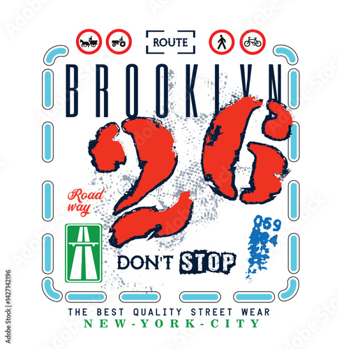 Urgent exit t shirt design, vector illustration artistic element retro art, to be great, brooklyn, increase, urban, sport division, underground, freedom, nyc, new york city.