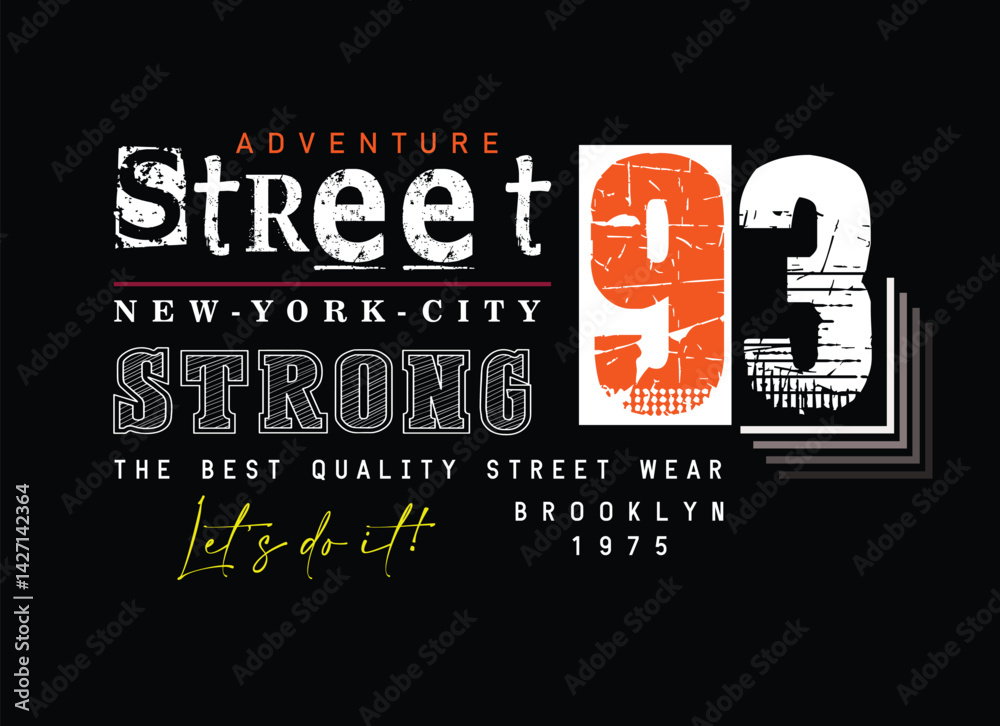 Fototapeta premium Urgent exit t shirt design, vector illustration artistic element retro art, to be great, brooklyn, increase, urban, sport division, underground, freedom, nyc, new york city.