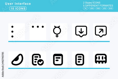 Set of 5 solid user interface icons,medicine, megaphone, meh, blank, rolling, eyes, melon