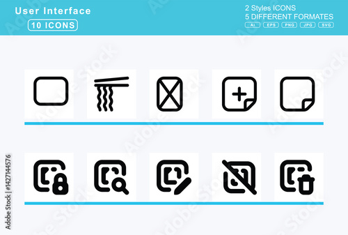 Set of 5 solid user interface icons,navigation, network, cloud, neuter, nfc