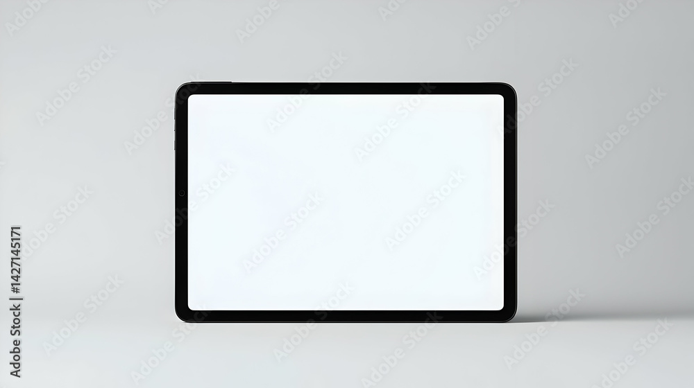 Blank Screen Tablet On Gray Background Blank Screen Tablet On Gray Background