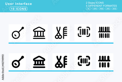 Set of 5 solid user interface icons,ban, bug, band, aid, bangladeshi, taka, sign, banjo