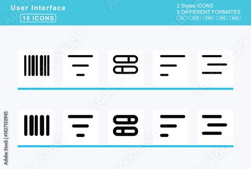 Set of 5 solid user interface icons,bank, barber, shop, barcode, read, scan