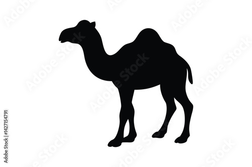 Dromedary Camel Silhouette: Icon of Desert Travel and Resilience