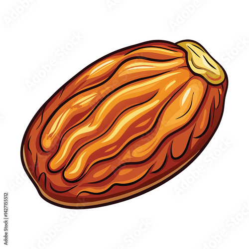 A single, whole, rich-colored date