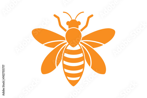 Bee Silhouette Icon: Symbol of Pollination and Nature