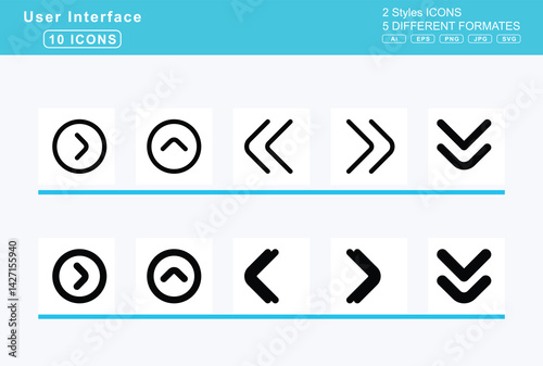 Set of 5 solid user interface icons,anchor, angel, angle, circle, down, left, right