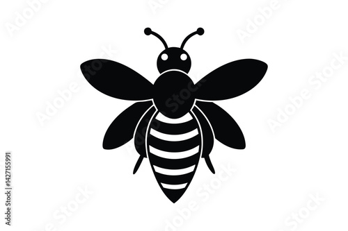 Bee Silhouette Icon: Symbol of Pollination and Nature