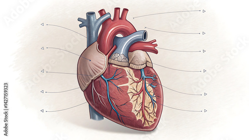 3d rendered medically accurate illustration of a heart with 2 bypasses