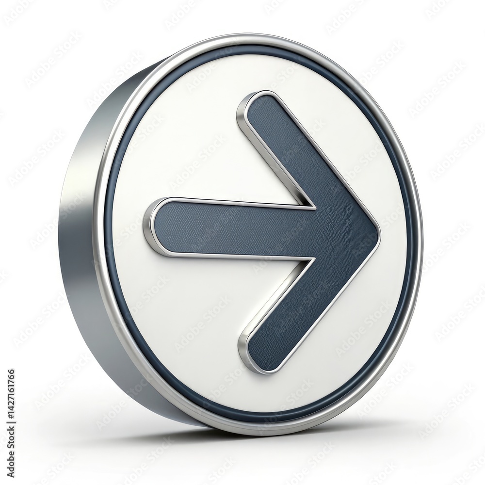 3d render of a black and white target with arrow