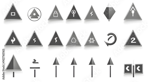Professional Triangle Flag Pointer Gray Pictograph for Business Presentations Free Download Professional Triangle Flag Pointer Gray Pictograph for Business Presentations - GFXLoad