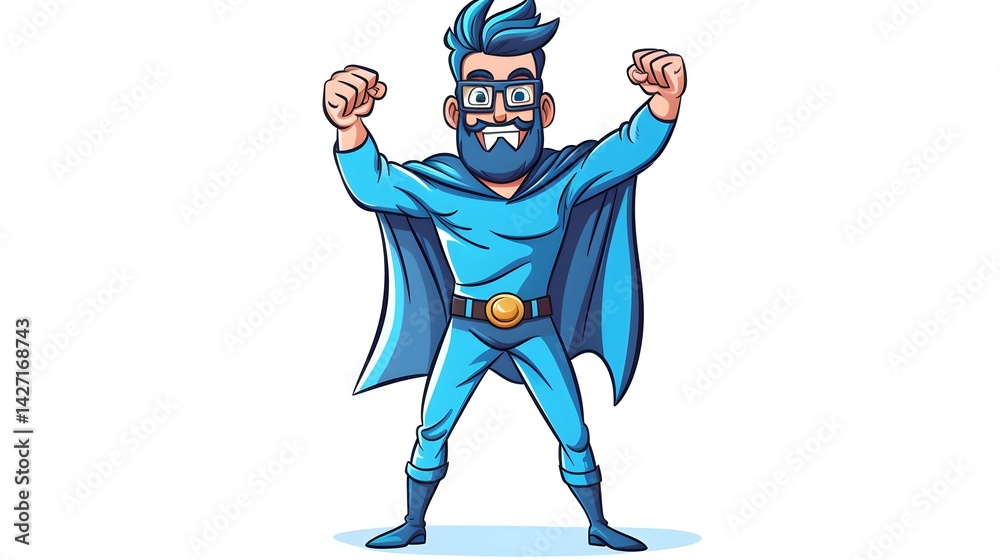 Confident young man with blue hair posing in stylish casual attire Confident young man with blue hair posing in stylish casual attire
