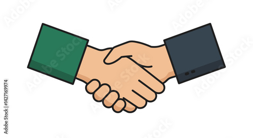 A good eco-friendly green vector. Handshake between two people in business attire