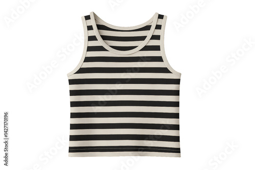 Stylish Black and White Striped Tank Top for Casual Wear or Summer Outings