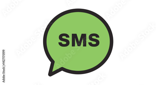 A good eco-friendly green vector. SMS communication icon in vibrant green color