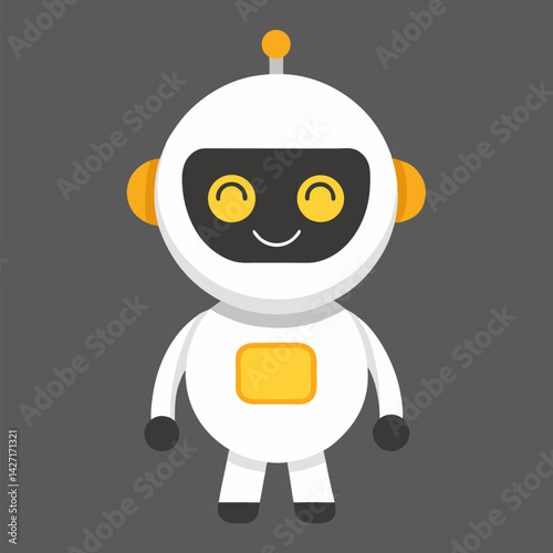 Animated AI Friend: A friendly robot, radiating optimism and technological innovation, with a cheerful expression, symbolizing the exciting possibilities of the future.