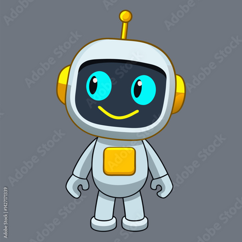 Cute Animated Robot Icon: This adorable, cartoon robot features a simplistic design, it's perfect for technology and innovation-related projects.
