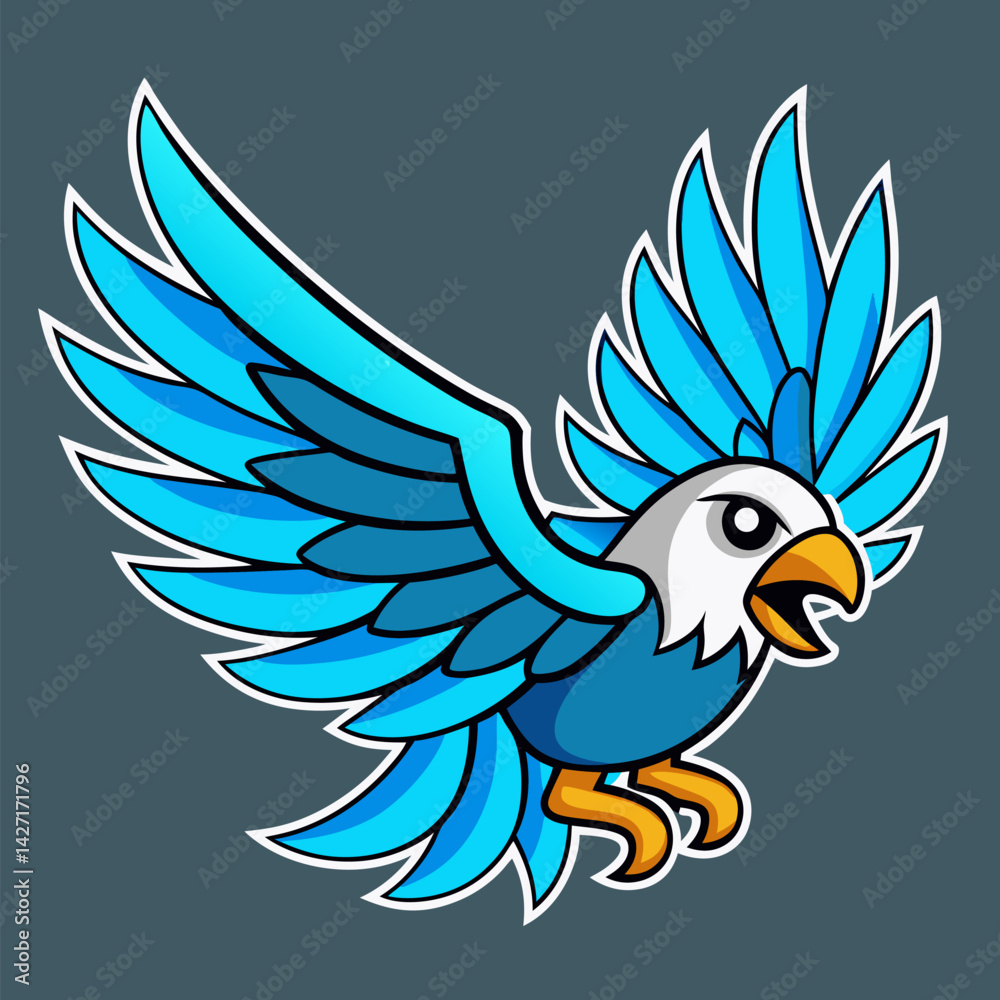 Obraz premium Soaring Spirit: A vibrant and dynamic illustration of an eagle in mid-flight, embodying freedom and strength, perfect for symbolizing ambition and aspiration.