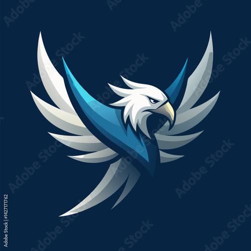 Soaring Eagle Logo: An emblem of strength and vision. Featuring an eagle in mid-flight with spread wings, the design exudes power and freedom.