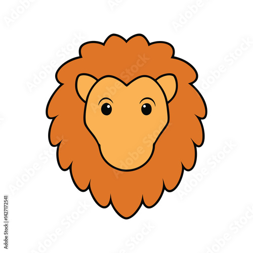 vector illustration of a cartoon lion