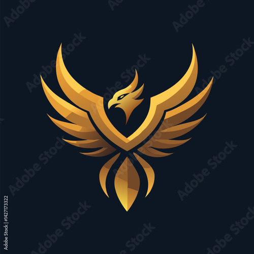 The Golden Phoenix: A stylized golden phoenix with outstretched wings, symbolizing rebirth and renewal. A powerful emblem of transformation and rising above challenges.