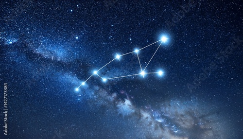 big dipper constellation in the starry night sky isolated bright stars in outer space