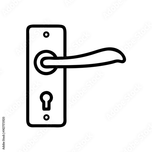 Door handle design in minimalist style, icon, vector